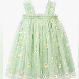Green Floral Tulle Dress